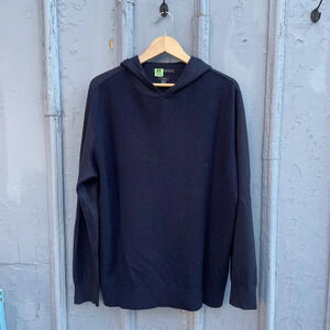 John Varvatos LUXE Navy Wool  Hoodie Sweater, size XXL